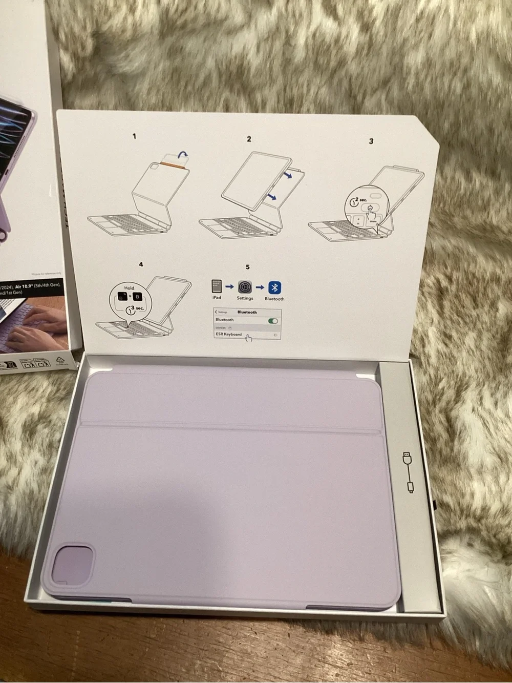 Magnetic Keyboard Case for Tablet - Lavender